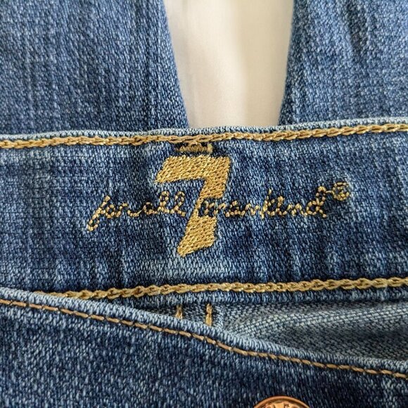 7 For All Mankind Jeans Women's 26 Blue Josefina Skinny Boyfriend Button-Fly - Picture 4 of 16